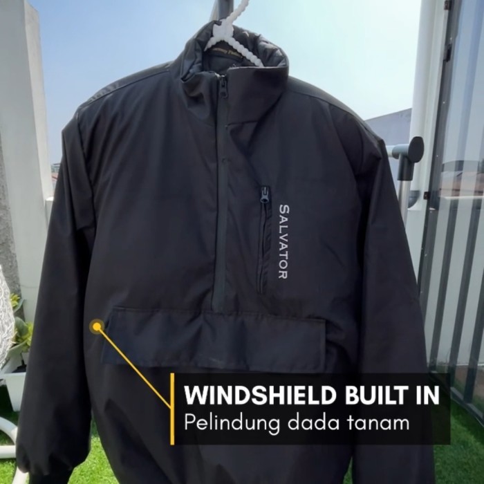 Terbaru Jaket Salvator Xtra Anti Air Kantong Doraemon Touring Windshield
