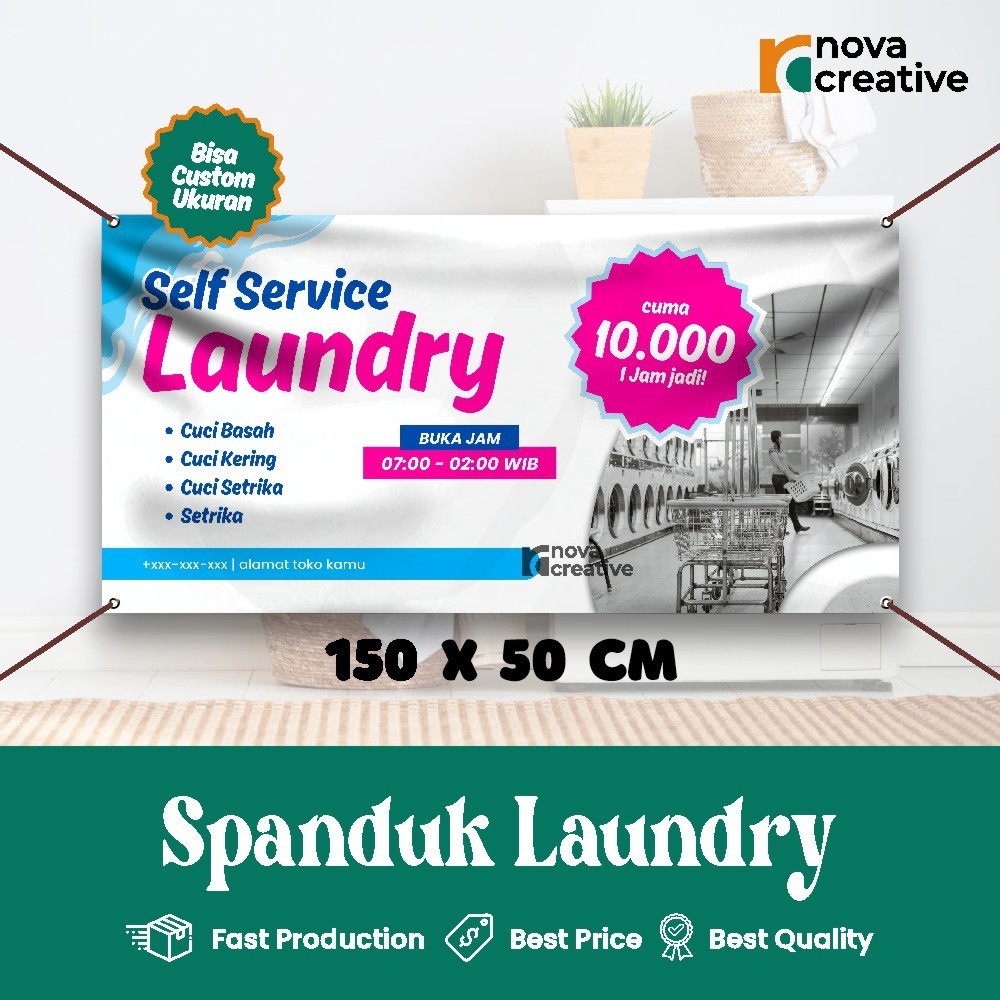 Cetak Spanduk Jasa Laundry Terbaik Spanduk Custom Free Desain