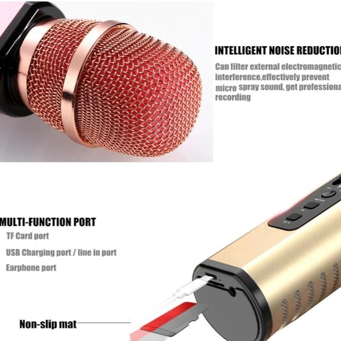 Mic K6 Bluetooth Karaoke Wireless Microphone Karaoke Stereo Sound LA