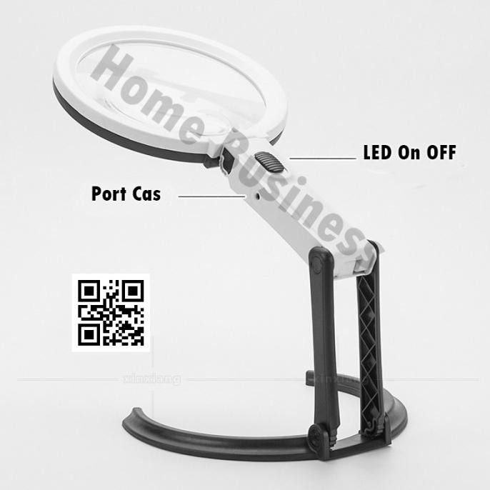 

Magnifier Lup Luv Kacapembesar Kaca Pembesar Handheld Desktop 2IN1 LED GM