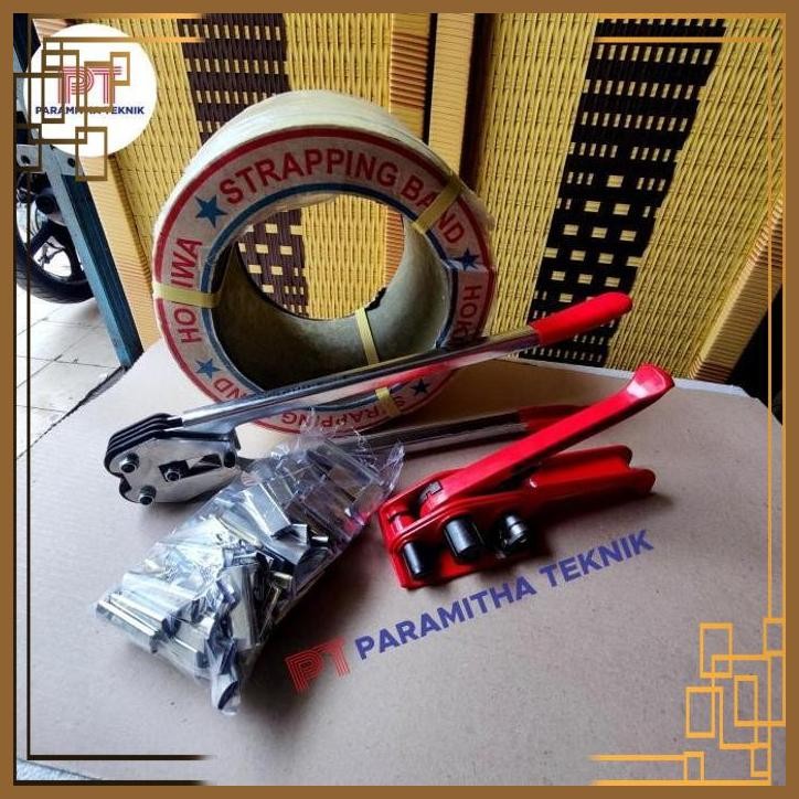 

[PMT] Paket alat packing manual set / tali packing 15 mm / klem plat kardus