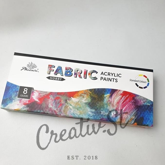 

Phoenix Acrylic Fabric Paint Cat Kain Tekstil Baju 8 colours 30 ML