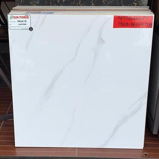 TERMURAH - Granit SunPower 60x60 GS 66115 Taracena White Putih Petir Abu