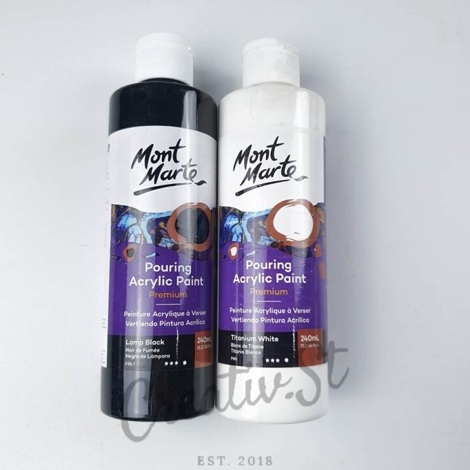 

BEBAS ONGKIR - Mont Marte Pouring Acrylic Paint 240 Ml Black White