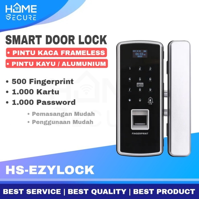 Smart Door Lock Pintu Kaca Frameless / Smart Glass Door Lock