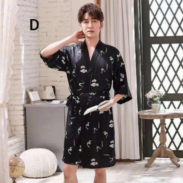 Kimono Pria Baju Tidur Kimono Renang Cowo Silk Satin Seserahan Nikah