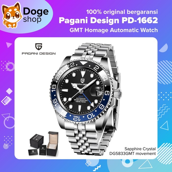 Pagani Design GMT PD-1662 Automatic Watch Oyster Jubilee Batman Pepsi