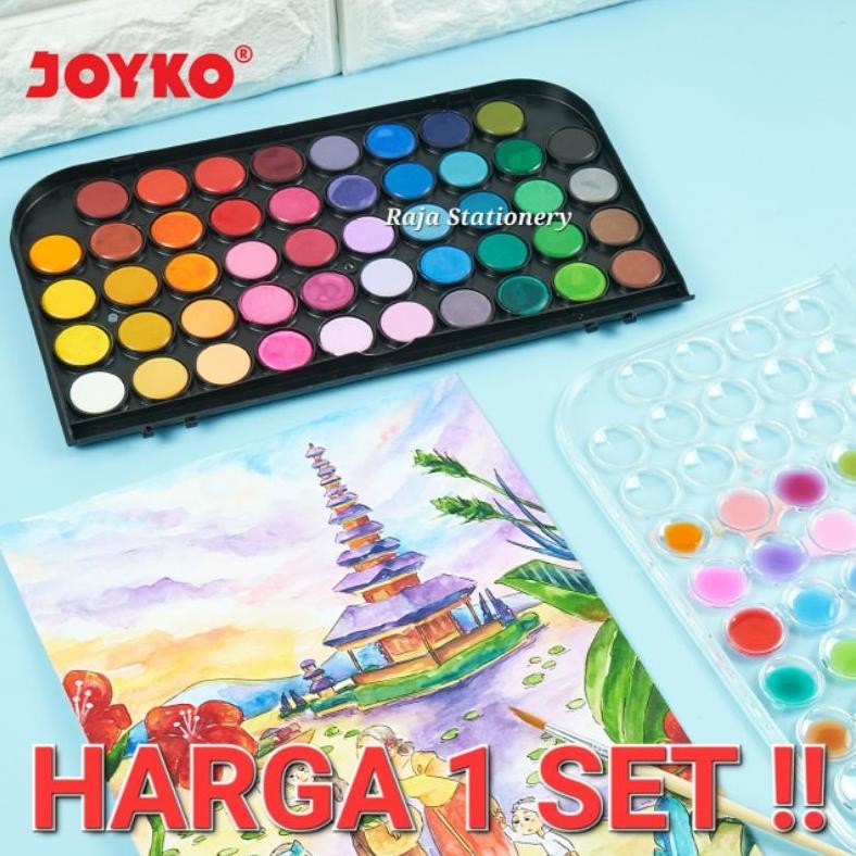 

Joyko Watercolour Set Art 12 16 28 36 48 Colours / Alat Cat Air Joyko Melukis Mewarnai Block Kering Warna WC-3