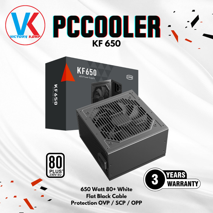 Jual PSU PCCooler KF 650 Watt 80+ White ATX Power Supply Unit PC Cooler KF650 650Watt 80Plus White