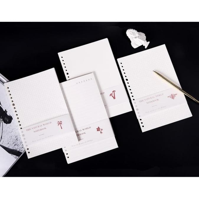 

TERBARU - The Natural World Loose Leaf Binder Paper Grid Dotted Ruled Blank