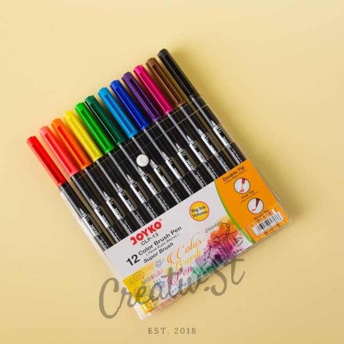 

Joyko Brush Pen 12 Warna Brush + Fine Tip CLP-13 SET