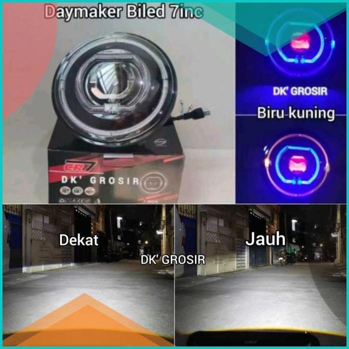 Daymaker Biled Bulat CR7 - Lampu Tembak  Biled Plus Shroud CR7 5.75INC