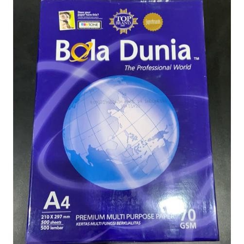 

(1 RIM) Kertas HVS A4 Bola Dunia 70 gr (Harga Khusus Online)