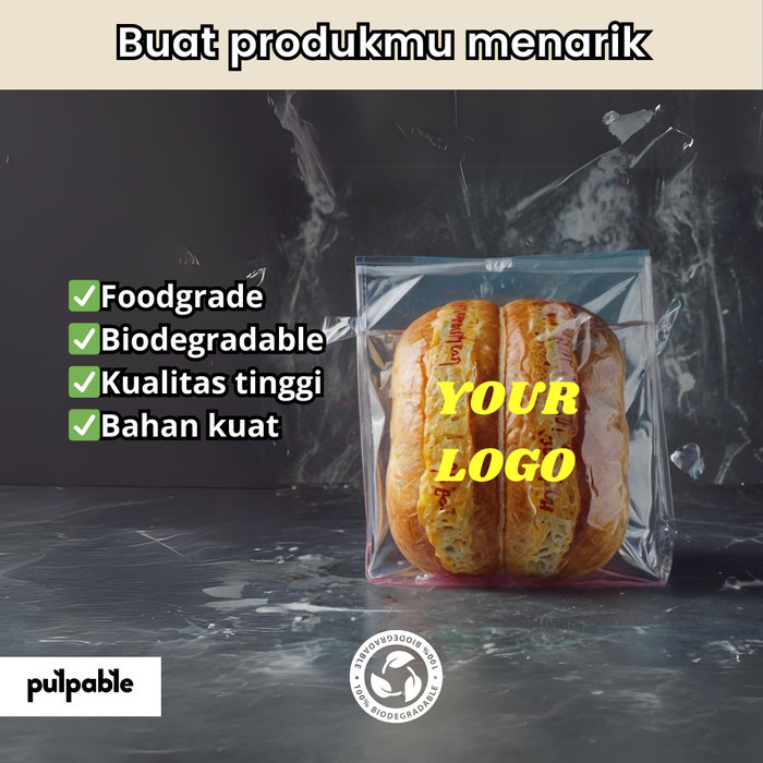 

Custom Biodegradable OPP Ramah lingkungan foodgrade / sablon OPP roti / plastik packing baju