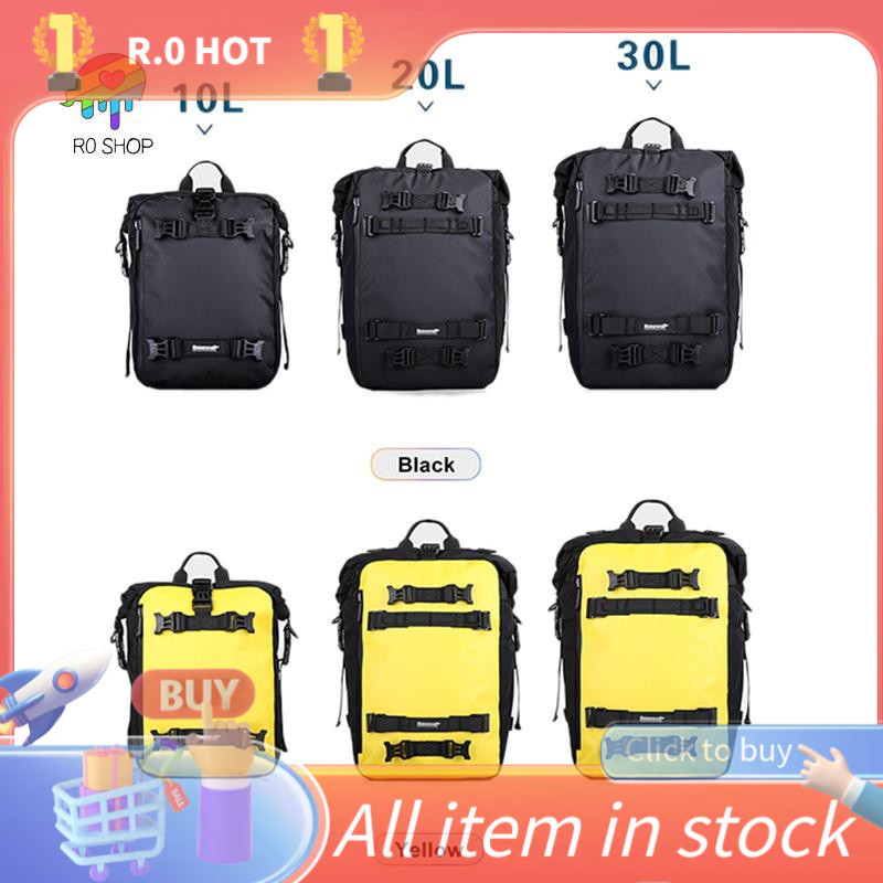 Tas Pannier Rhinowalk Tas Sepeda Motor Tahan Air Tas Rak Belakang Sepeda MTB Tas Ransel 10L (Kuning)