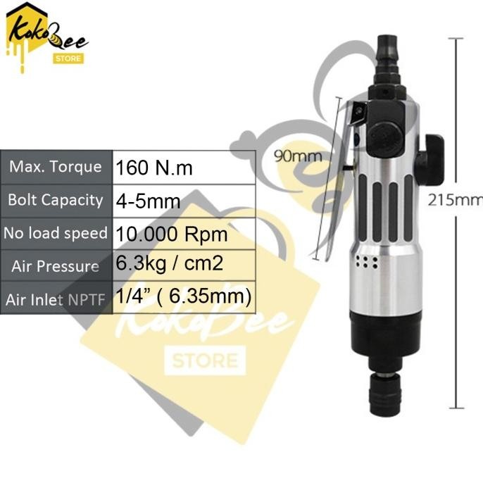 Grosir Air Screwdriver Obeng Angin Air Impact Screwdriver 1/4" Body Besar H6