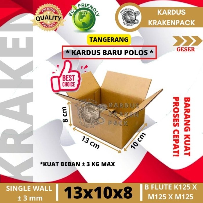

KARDUS 13x10x8 cm BARU POLOS KUAT BOX DUS COKLAT PACKING MURAH