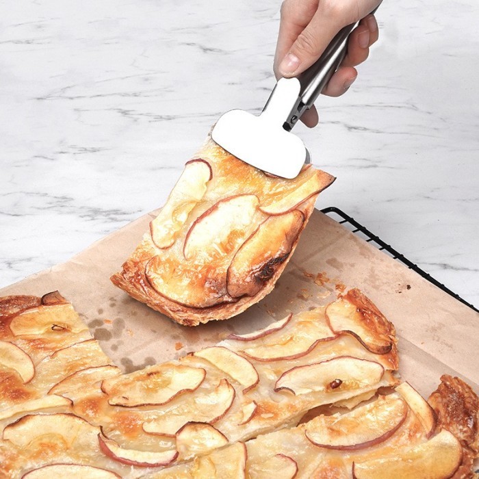 

Pizza Cutter Wheel Shovel Slicer Server with Clip Stainless 4in1 28cm