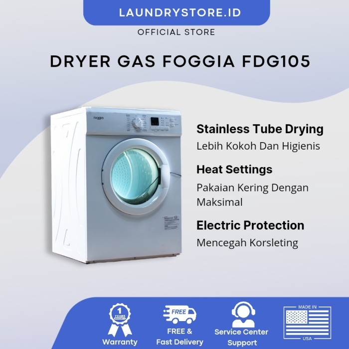 Terlaris Mesin Pengering Pakaian Merk Foggia Kap 10.5 Kg