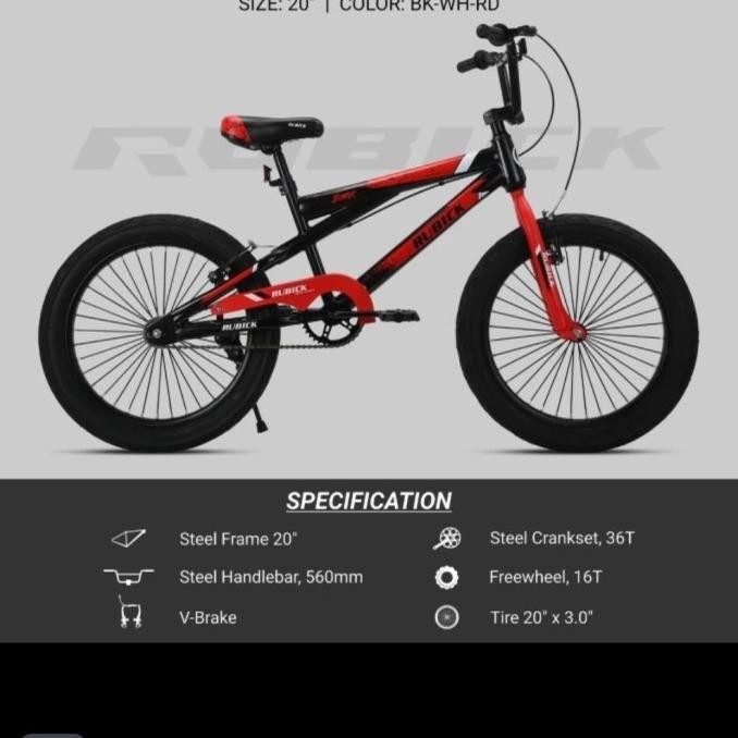 Sepeda Bmx 20 Inch Rubick rx New
