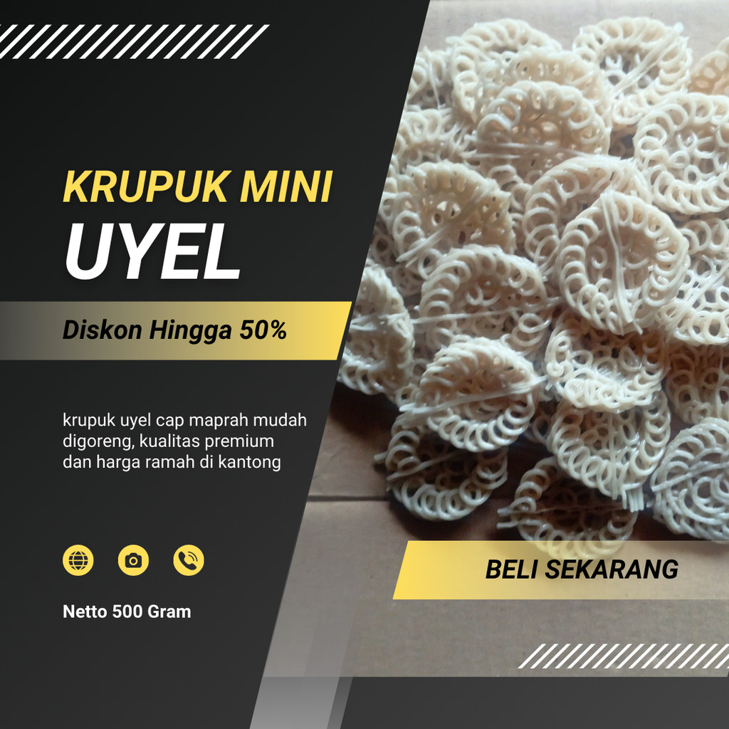 

[PROMO] Krupuk Mentah Kerupuk Mawar Putih Krupuk Uyel Mini 500 Gram