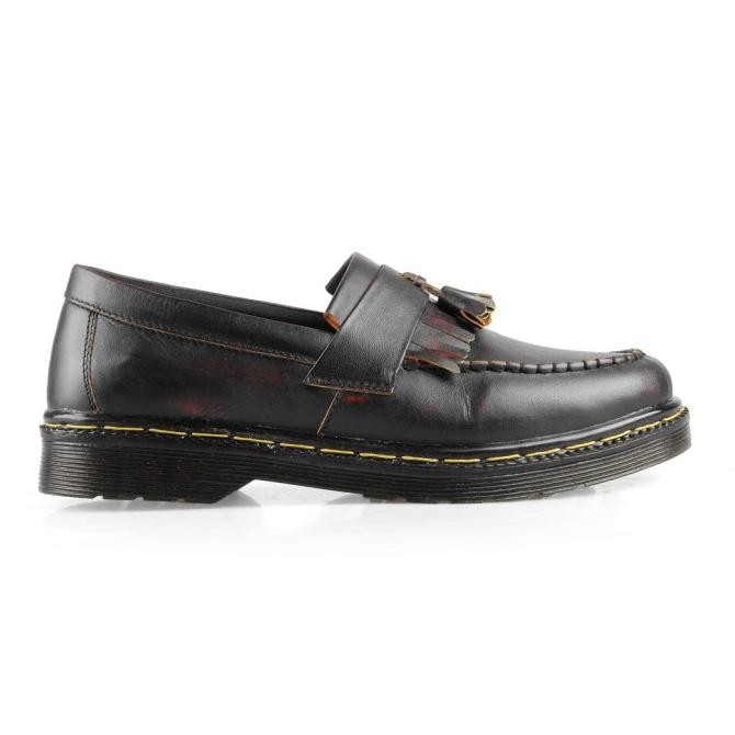 Sepatu Kulit Pria Azcost Loafer Burgundy Original - Burgundy,46