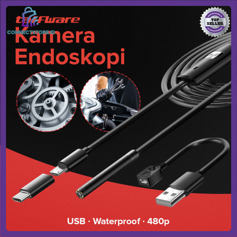 Kamera Endoskopi Industrial Borescope Endoscope Usb 720P An98B Black