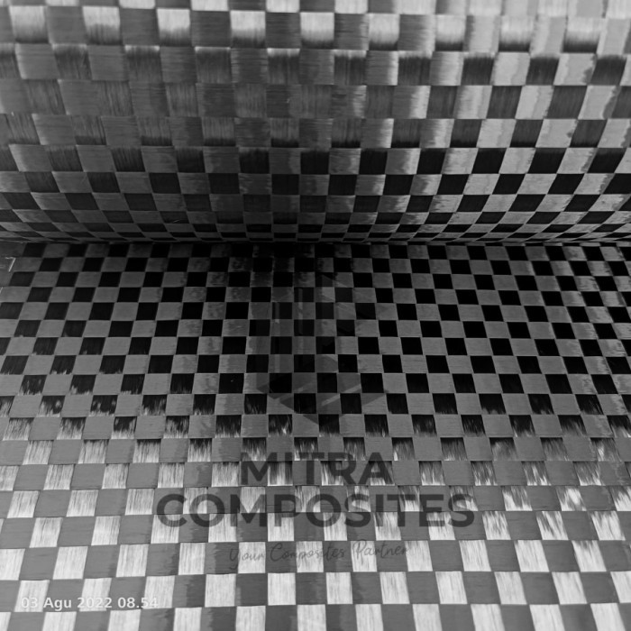 Serat Carbon Karbon Not Kevlar Fiber Fabric 12K Spread Tow 200 gsm