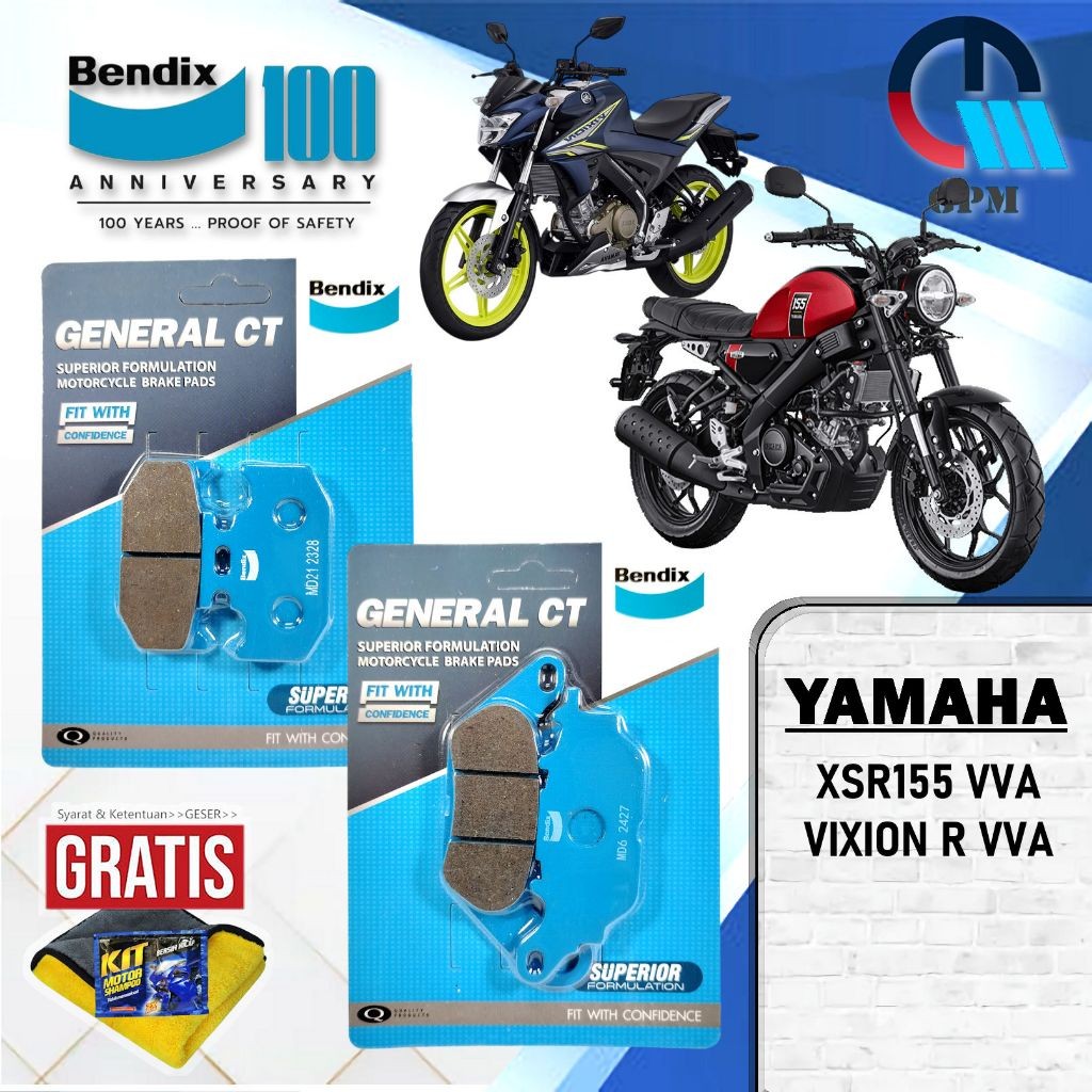 Kampas rem XSR155 dan VIXION R VVA Yamaha Bendix Kampas rem Depan dan Belakang