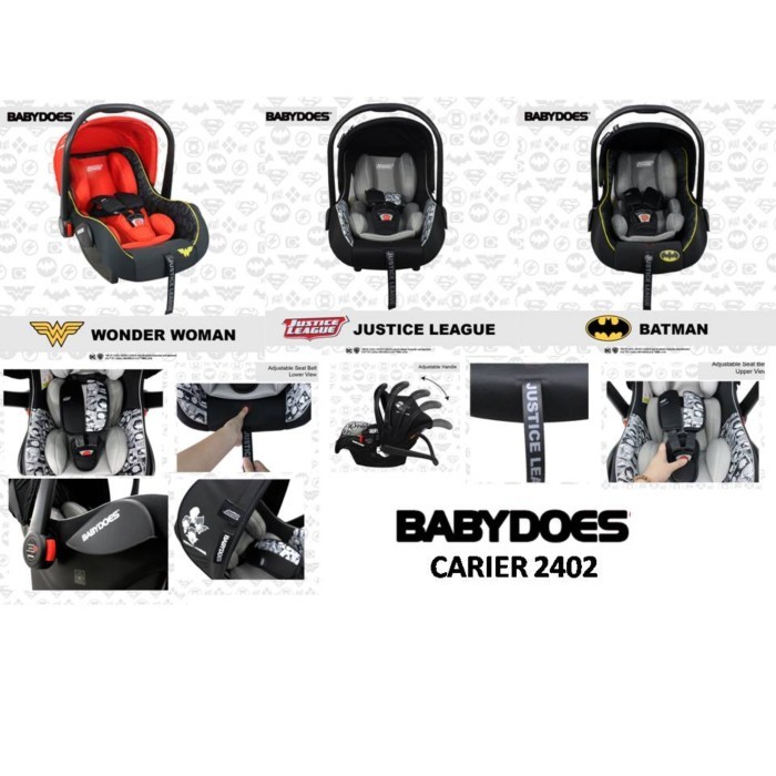 (Terbaik) Babydoes Baby Carrier Justice League (Carseat Babydoes)