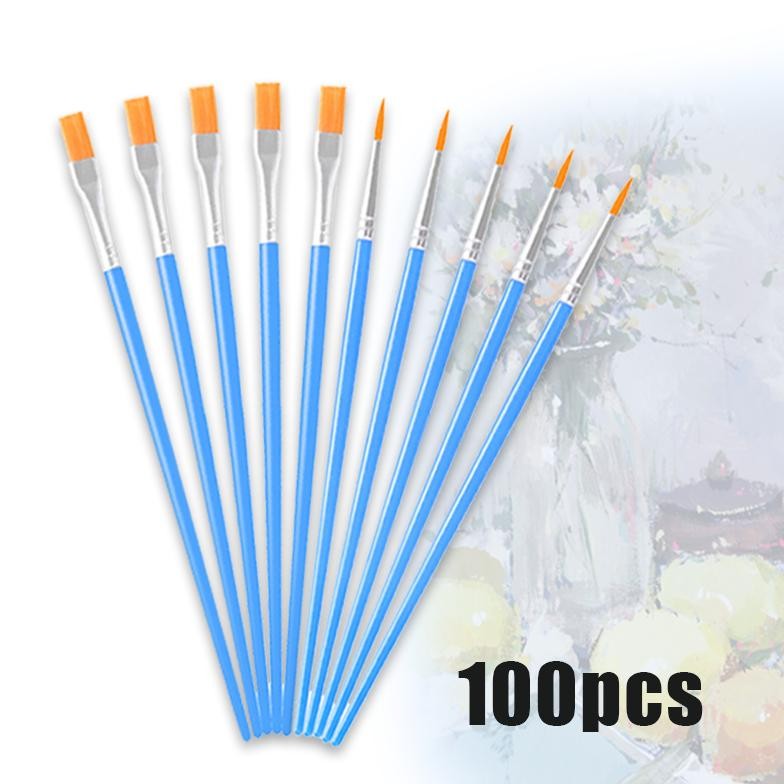 

100pcs Kuas Cat Minyak 16.5cm Kuas Lukis Set Kuas Lukis Lengkap Artist Paint Brush