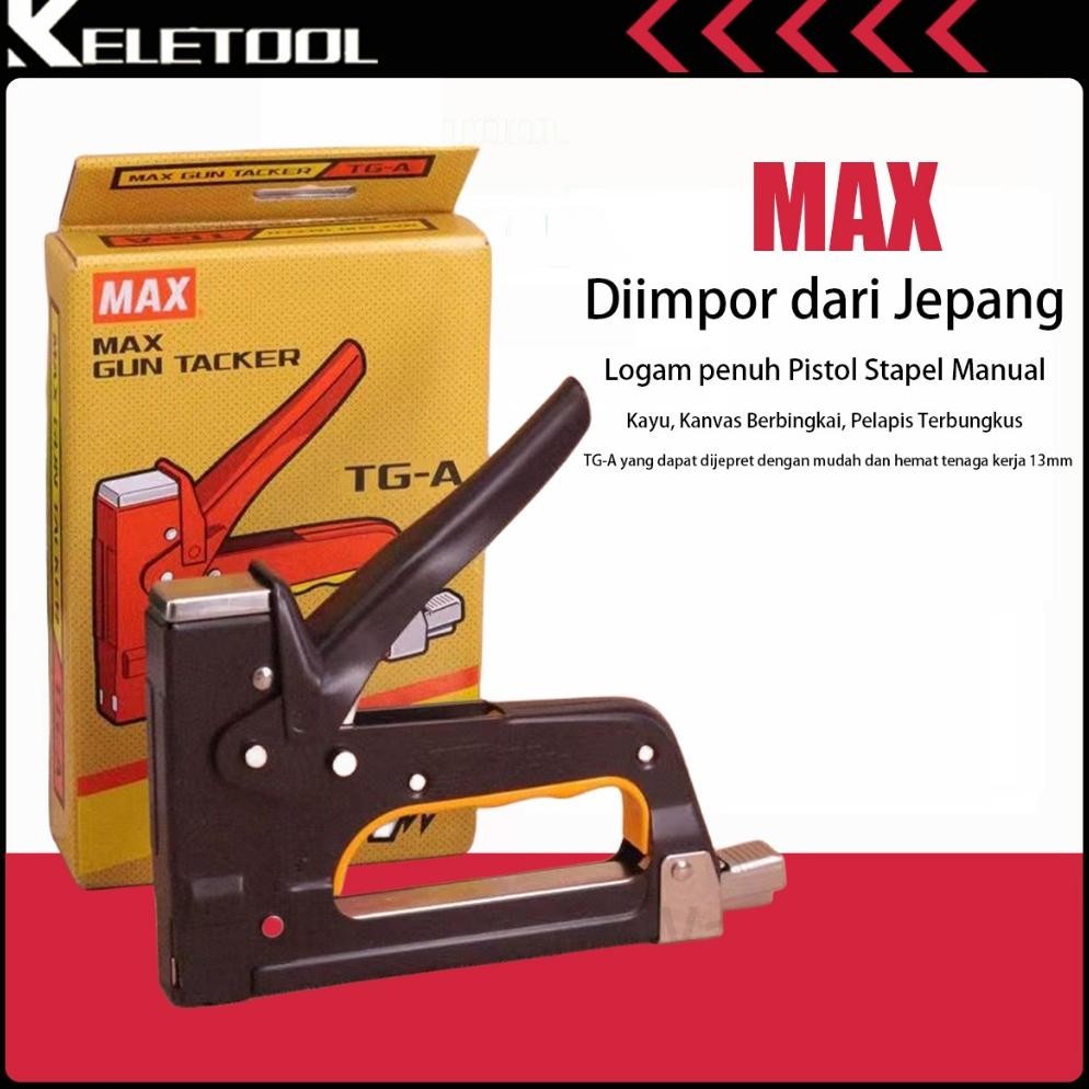 

100% originalStapler Tembak Gun Tacker TG-A Max Original Guntacker alat Stapler tembak Max Isi Staples Gun Tacker T3-10MB klip tembak