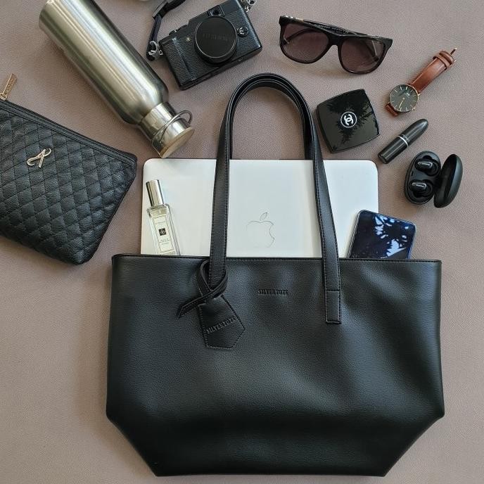 Tas Tote Wanita Silvertote Indah Black
