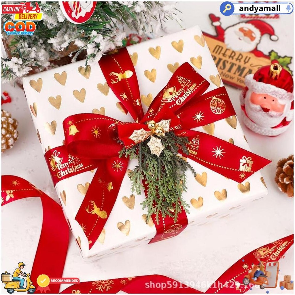 

[1 Roll] Pita Roll & Ribbon Aksesoris Hiasan Pohon Natal Pita Kawat Hias Ribbons Per 1 Roll Ornamen Bintang Meteran D Promo Puncak