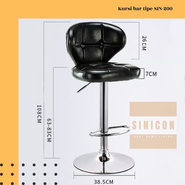 Best Seller Kursi Bar 200 / Kursi Bar Informa / Bar Stool Hidrolik / Kursi Cafe