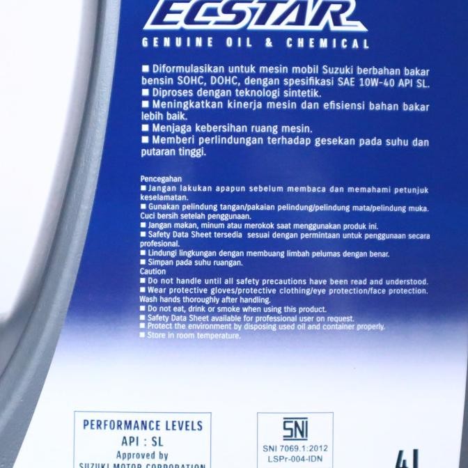 OLI SGO ECO 10W-40 SL 4L GALON - SGO OLI ECO 10W-40 4L - OLI SUZUKI