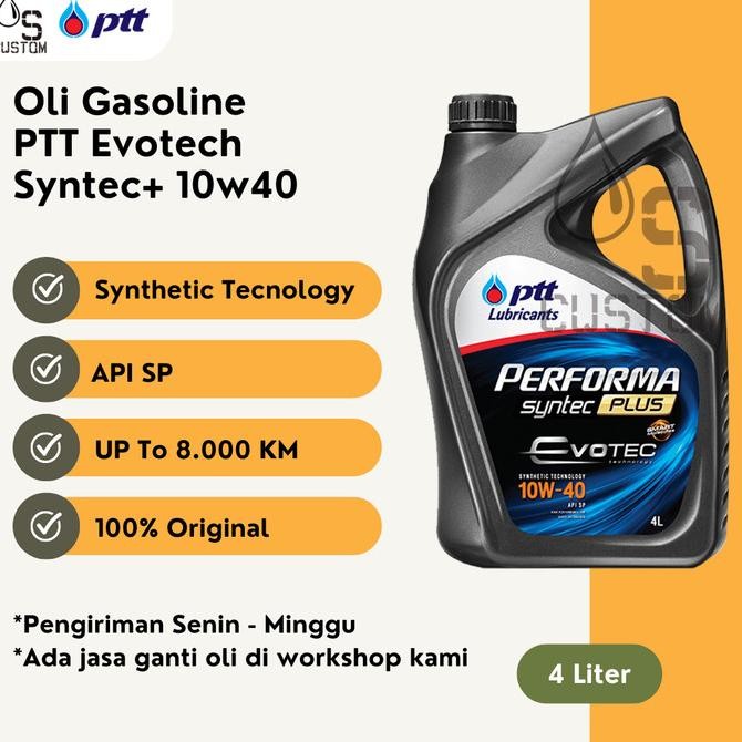 Paket Oli Innova Bensin PTT 10W40 API SP 6L + Filter Oli