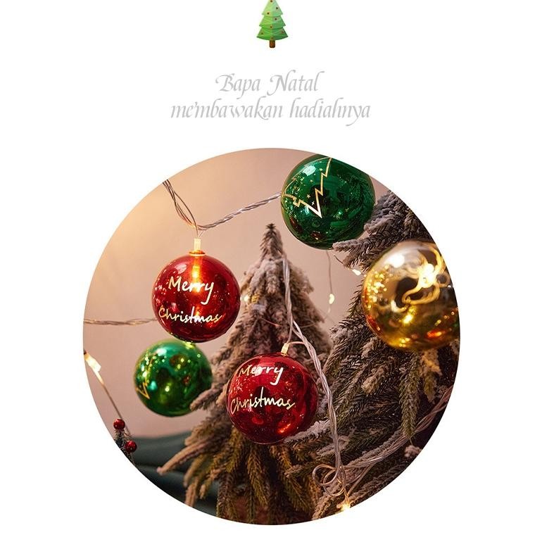 JHY hiasan natal 2024/3 Meter Tali Lampu Hias Natal/20 Tali Lampu Hias Pohon Natal/Tali Lampu Hias B