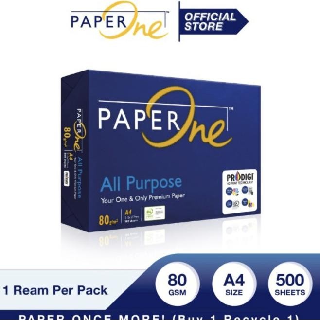 

Paper One A4 80 Gram / 1 Box ( 5 Rim)/ Khusus Gosend / Grab Express Diskon