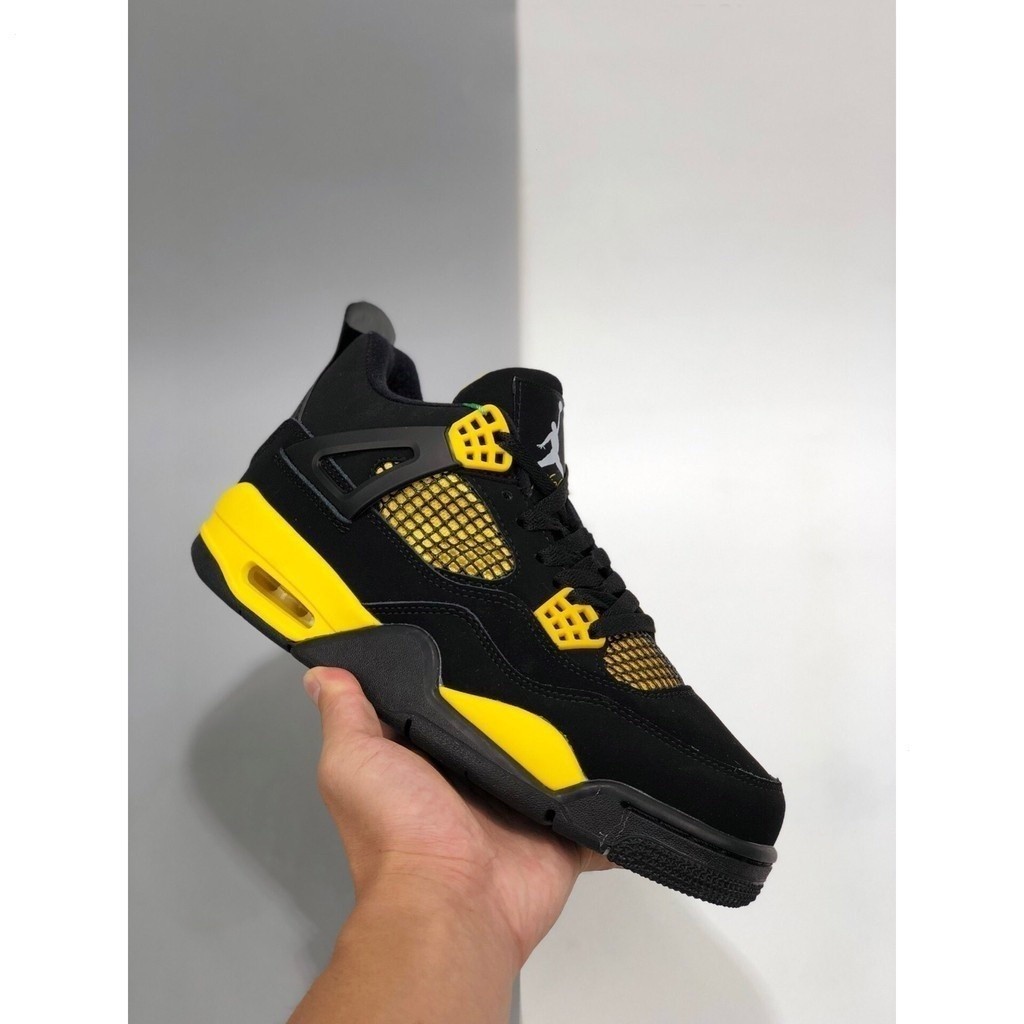 DGHU nk air jordan 4 "thunder" hitam/putih-tour kuning sepatu basket pria 1SZH |EXwKwIfu|