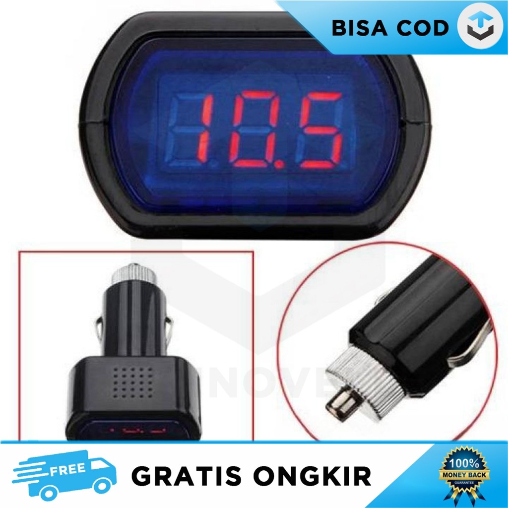PENGUKUR TEGANGAN AKI MOBIL MONITOR VOLTASE ALAT PENDETEKSI BATERAI