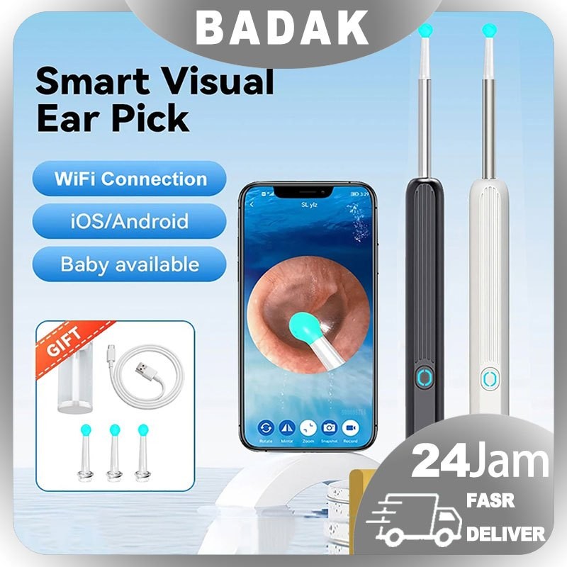 Pembersih Telinga Bayi Korek Kuping Pembersih Kuping Smart Led Kamera Wifi Hp Korek Kuping Bayi