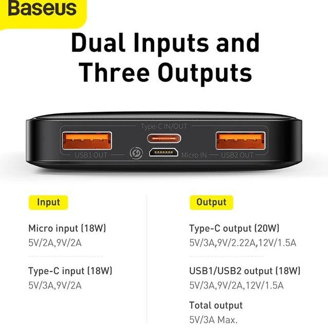 Baseus Bipow Powerbank Fast Charging 10000Mah 20W - Ppbd05