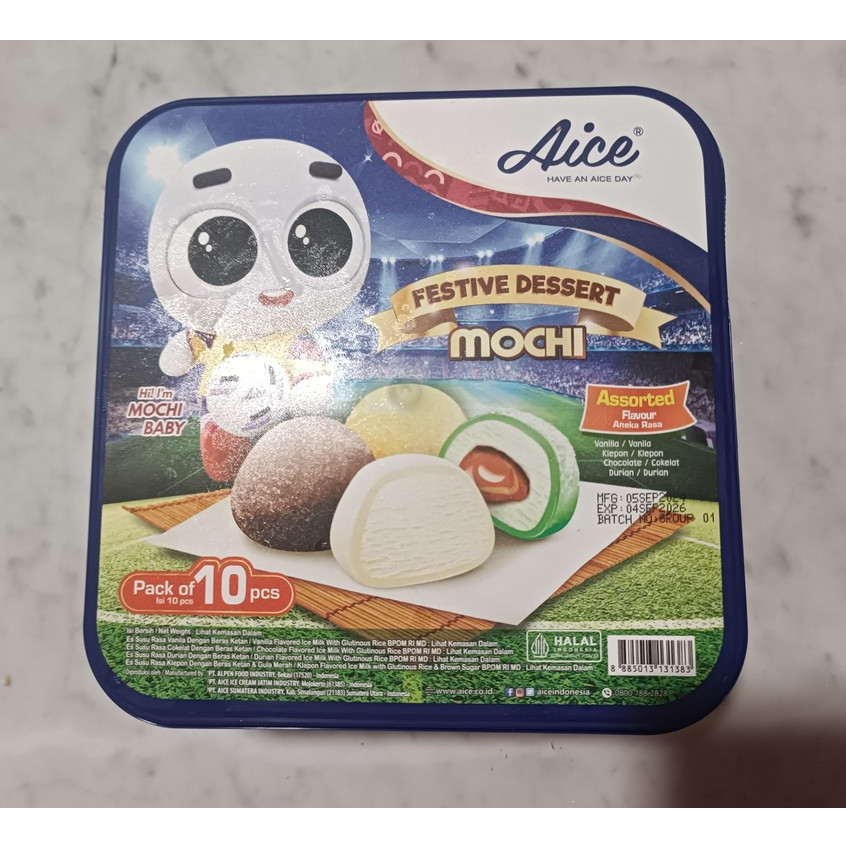 

AICE ICE CREAM MOCHI FESTIVE DESSERT ISI 10 PCS