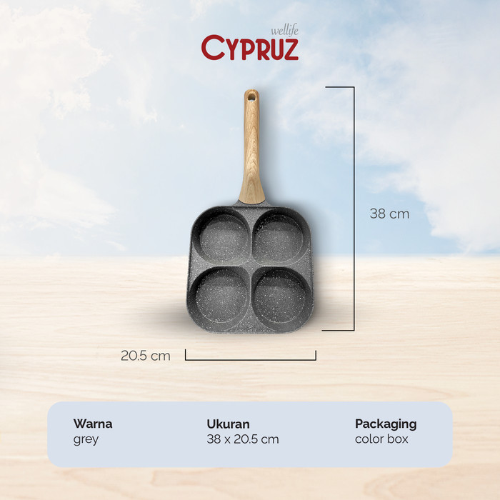 

Cypruz Egg Pan Granite Diecast Wajan Telur Anti Lengket