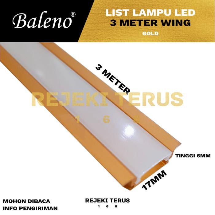List Led Lampu Wing Gold / Rumah Strip Cover Casing Aluminium