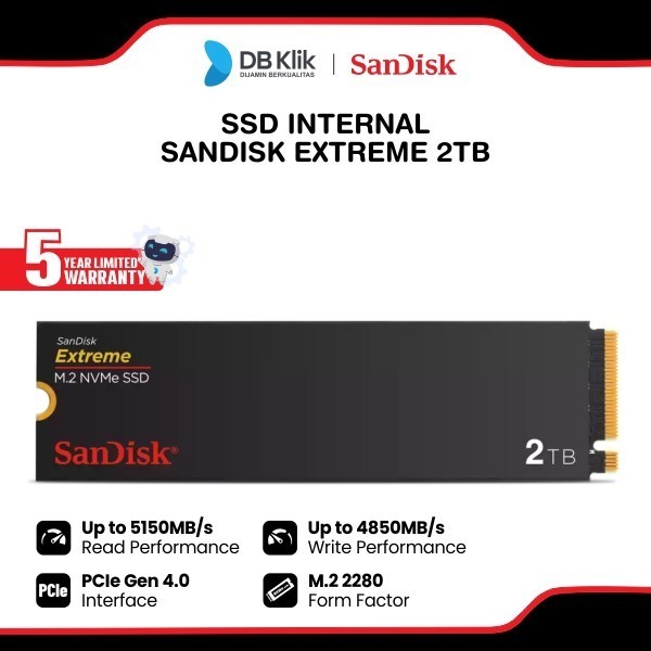 Sandisk Extreme SSD 2TB M.2 NVMe PCIe Gen 4