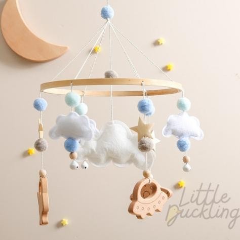 Gantungan Kayu Mainan Bayi Musical - Musical Baby Crib Mobile
