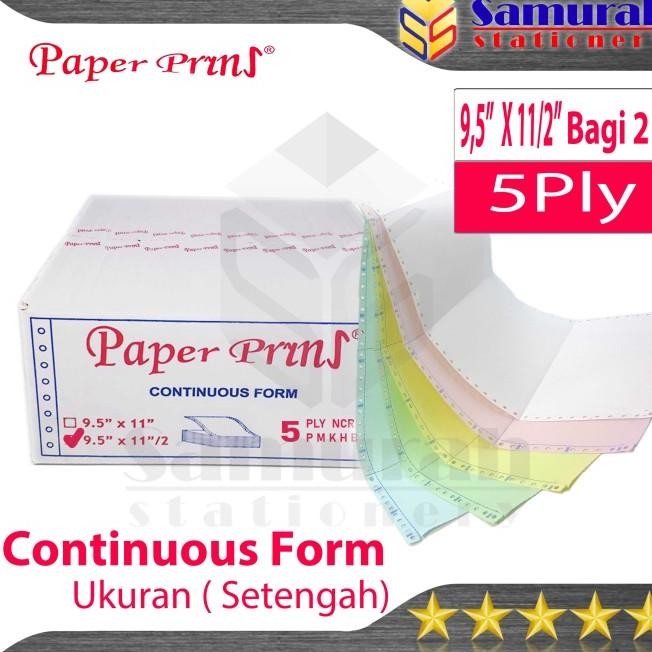 

Kertas Continuous Form Paper Prins 9,5 X 11 Full Atau Bagi 2 / K 5 Ply Terbaru