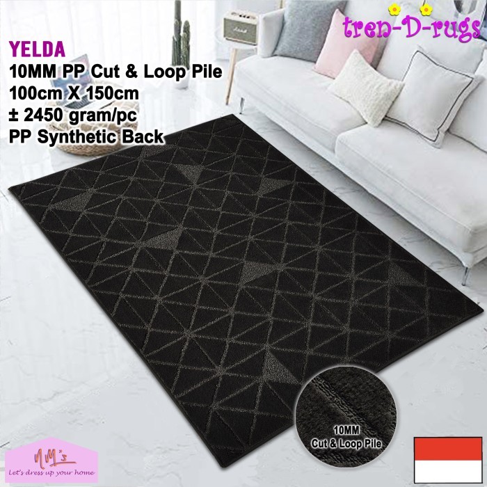 Tren-D-Rugs Karpet Plush Motif 3D Timbul Aesthetic Ern 100X150 Cm Tebal 10 Mm Permadani Alas Lantai
